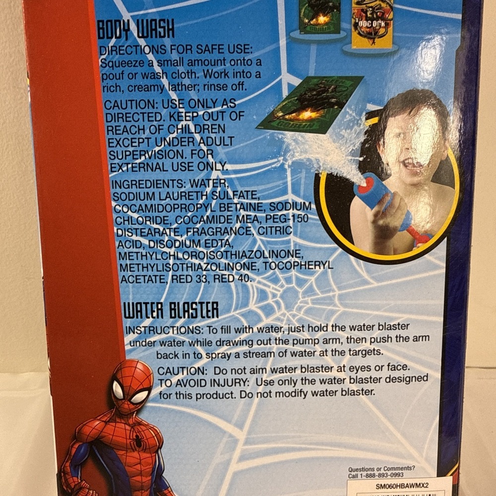 Spiderman Bath Blaster Body Wash Water Blaster‎ & 2 Foam Targets (T56) - Picture 4 of 4